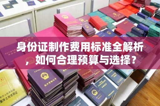 三芝身份证制作费用标准全解析，如何合理预算与选择？